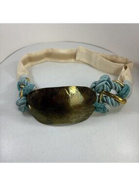 Vintage 80s Carolyn Tanner Braided Chunky Adjustable Art Belt size S-XL